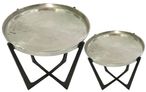Rohan Nest of Tables - Round - Nickel and Black - Set of 2