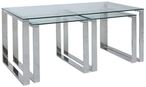 Harry Nest of 3 Tables - Glass and Chrome
