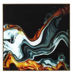 Wall Art - Abstract Design - Black, Blue, and Yellow - 80cm