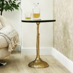 Side Table - Handmade - Glass and Gold Metal