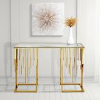 Owen Console Table - Tempered Glass and Gold