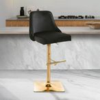 Eris Barstool - Set of 2 - Black Velvet Fabric and Gold Legs
