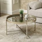 Coffee Table - Round Tray - Champagne Metal