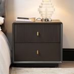 Amelie Bedside Cabinet - 2 Drawer - Smoke Grey Elm