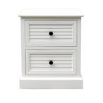 Elise Bedside Cabinet - 2 Drawer - Pearl White