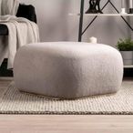 Ottoman Footstool - Square - Grey Boucle Fabric