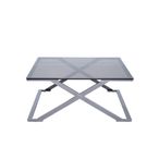 Axel Coffee Table - Square - Grey Smoke Glass and Metal