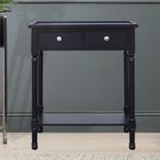 Console Table - Black - 2 Drawer - Small