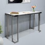 Aamari Console Table - White Marble and Chrome