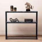 Alora Console Table - Marble Effect and Metal - with Shelf
