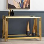 Cohen Console Table - Clear Glass and Gold Metal