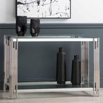Cohen Console Table - Clear Glass and Chrome