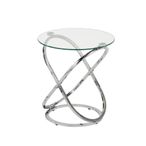 Rizzo End Table - Round - Clear Glass and Chrome