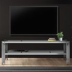 Cohen TV Unit - Clear Glass and Chrome
