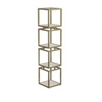 Shelving Unit - 4 Tier - Square - Cream and Gold