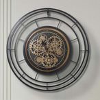 Wall Clock - Round - Industrial Black Gears