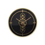 Wall Clock - Round - Industrial Black and Gold Gears