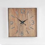 Wall Clock - Square - Wood and Metal