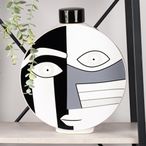 Ginger Jar - White and Black Face - Abstract - Ceramic