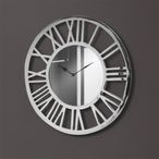 Wall Clock - Round - Silver Metal