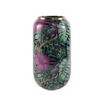 Vase - Green and Pink Palm Leaves Design - Ceramic - Large