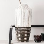 Vase - Light Brown and Textured Bronze - Ceramic