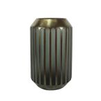 Vase - Brown and Grey - Pleated Glass - Large