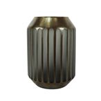 Vase - Brown and Grey - Pleated Glass - Small