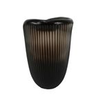 Vase - Handmade - Brown Pleated Glass - Large