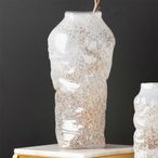 Vase - Handmade - White and Gold Glass