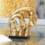 Sculpture - Gold and Black Ceramic - 3 Faces