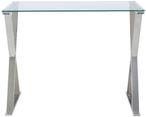 Taylor Desk - Cross Frame - Glass and Chrome