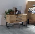 Breda Bedside Cabinet - 2 Drawer - Bianco Oak