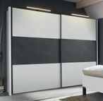 Breda Wardrobe Sliding - 2 Door - White and Slate - 200cm
