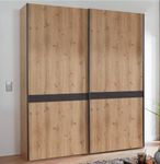Rialto Sliding Wardrobe - 2 Door - Oak and Slate Trim