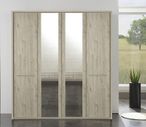 Dakar 2 Wardrobe - 4 Door Mirror - Holm Oak