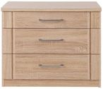 Luxor 3+4 Bedside Cabinet - 3 Drawer - Rustic Oak