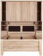 Luxor 3+4 Overbed Unit - 215cm - 33cm Occasional Element and 140cm Bed - Rustic Oak