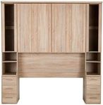 Luxor 3+4 Overbed Unit - 235cm - 33cm Occasional Element - Rustic Oak