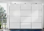 Miami2 Sliding Wardrobe - 3 Door - White Glass