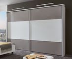 Portland Sliding Wardrobe - 2 Door - White and Grey