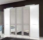 Portland Wardrobe - 5 Door Mirror - White and Grey