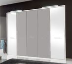 Portland Wardrobe - 5 Door - White and Grey