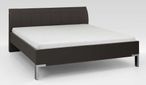 Tokio Havana Leather Cushion Bed - 5ft King Size - Silver Angled Feet - 150cm x 200cm