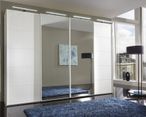 Westside Sliding Wardrobe - 4 Door - Mirror - White Glass