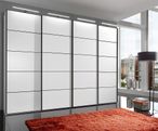 Westside Sliding Wardrobe - 4 Door - White - Black Trim