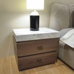 Goya Bedside Cabinet - Marble Top - 2 Drawer - Large - Variation Available