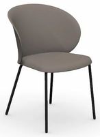 Clearance - 2 x Connubia By Calligaris Tuka Dining Chair - Matt Taupe with Black Metal Base - CB2134 - FSS14483/84