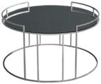 Clearance - Torrance Glass and Silver Round Coffee Table - Brand New Item