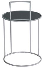 Clearance - Torrance Glass and Silver Round Side Table - Brand New Item